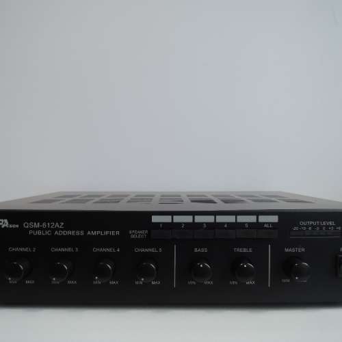 PA TECH QSM-612AZ Public Address System Mixer Amplifier 廣播用混音後級.