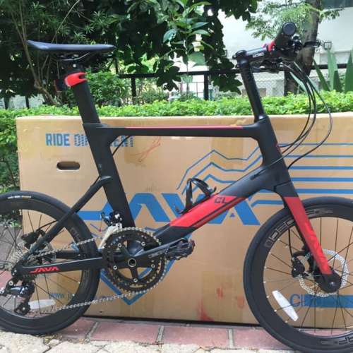JAVA CL CARBON 18速平把 451 碳纖小 輪車 送水架前後蛙燈叮叮