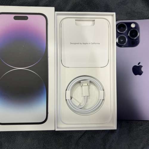 99%New iPhone 14 Pro Max 512GB 紫色 香港行貨 AppleCare+ 保養到2024年12月2日 電...