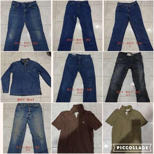 中古LEE,Big John,rustler,bobson牛仔褲 second hand jeans/牛仔衫/短T恤 T-shirt/...