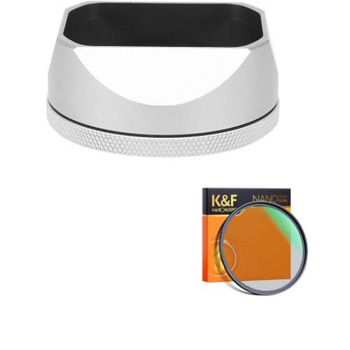 Haoge LH-X54W Square Metal Lens Hood With K&F Concept 1/4 Black Mist 遮光罩連...