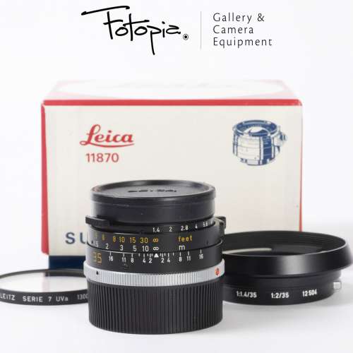 || Leica Summilux-M 35mm F1.4 - Black / Pre-ASP / Germany with hood & filter ||