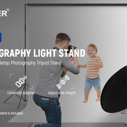 NEEWER 20"/50cm Photography Light Stand, Adjustable Stainless Steel Table Tripod