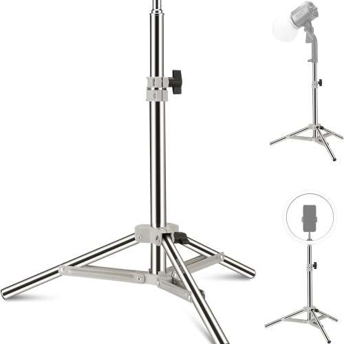 NEEWER 20"/50cm Photography Light Stand, Adjustable Stainless Steel Table Tripod