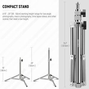 NEEWER 80cm Photography Light Stand, Adjustable Stainless Steel Table Tripod 燈...
