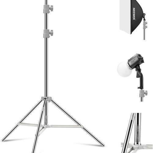 NEEWER Upgraded 75" / 190cm Light Stand Stainless Steel Tripod Stand