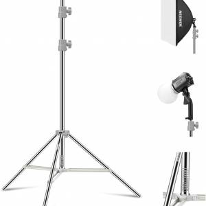 NEEWER Upgraded 75" / 190cm Light Stand Stainless Steel Tripod Stand