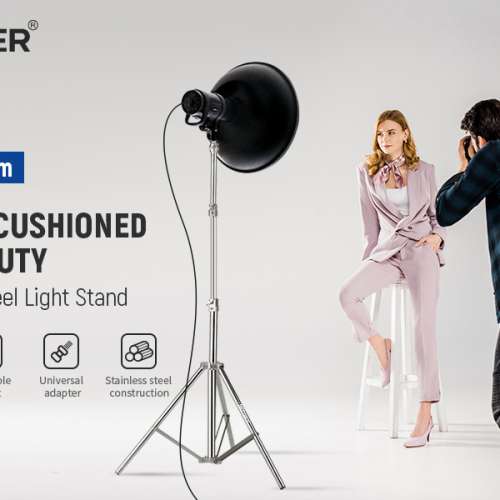 NEEWER 220cm Light Stand Stainless Steel Spring Loaded  不鏽鋼燈架 (ST-220SS)
