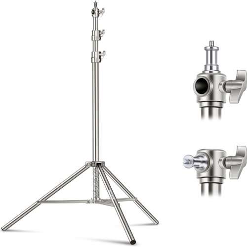 NEEWER 220cm Light Stand Stainless Steel Spring Loaded  不鏽鋼燈架 (ST-220SS)