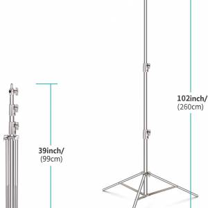 NEEWER 260cm Light Stand Stainless Steel Spring Loaded 不鏽鋼燈架