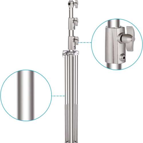 NEEWER 260cm Light Stand Stainless Steel Spring Loaded 不鏽鋼燈架