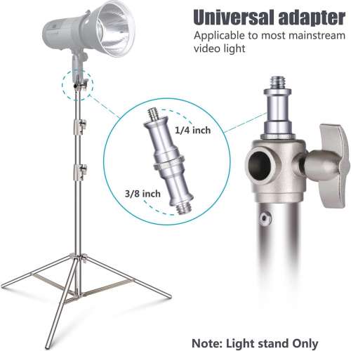 NEEWER 260cm Light Stand Stainless Steel Spring Loaded 不鏽鋼燈架