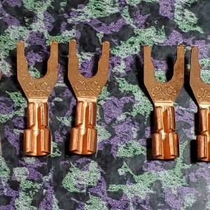 紫銅叉插頭，全新，8粒 spade connector for speakers