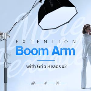 NEEWER 127CM Extension Grip Arm Boom Arm with 2 Pieces Grip Heads 延伸橫桿