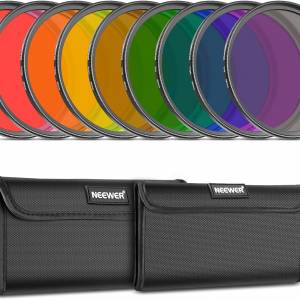 Neewer 9-Pack Full Color Lens Filter Kit (49mm - 82mm)