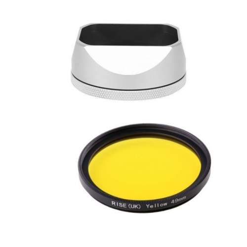 Haoge LH-X54W Square Metal Lens Hood With Yellow Filter For FujiFilm X100VI