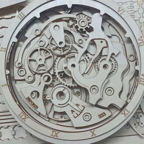 3D 木质墙壁艺术时钟的激光切割时钟