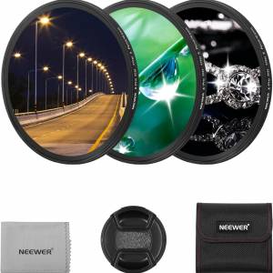 NEEWER 3PCS Star Filters Kit (4, 6, 8 Points) - 40.5mm To 82mm