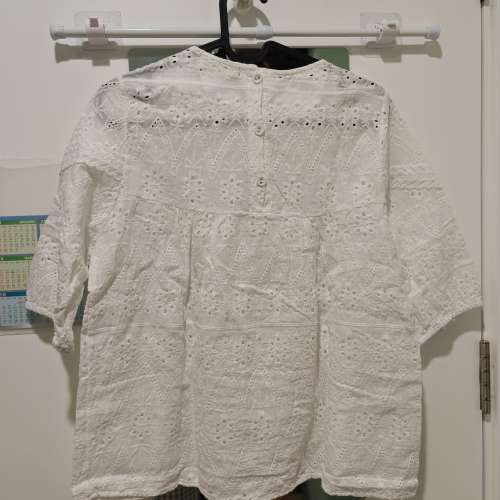 全新日本女裝棉質白色喱士襯衫