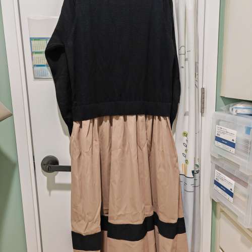 包順豐🎁全新韓國針織加斜布連身裙