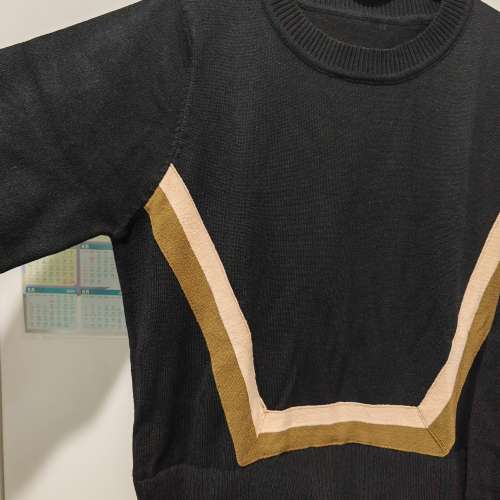 包順豐🎁全新韓國針織加斜布連身裙