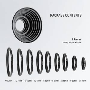 NEEWER 9 Pieces Step-up Lens Filter Adapter Rings Set  濾鏡接環套裝