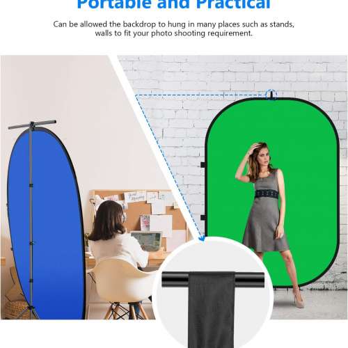 NEEWER 1.5 x 2M 2-in-1 Collapsible Backdrop (Blue&Green) 可折疊藍綠色雙面背景板