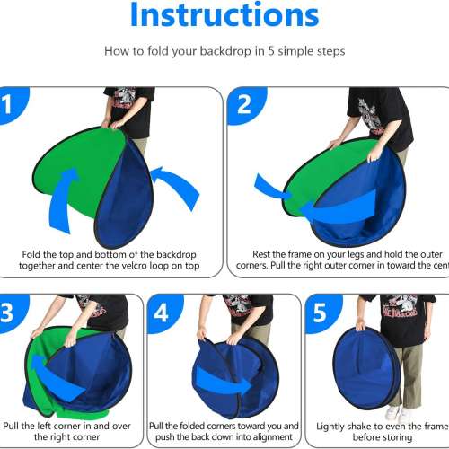NEEWER 1.5 x 2M 2-in-1 Collapsible Backdrop (Blue&Green) 可折疊藍綠色雙面背景板
