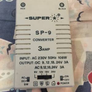 🔌 SUPER SP-9 AC-DC Converter Transformer 9/12/18/24v 3A USED 火牛 變壓器 🎬🎵