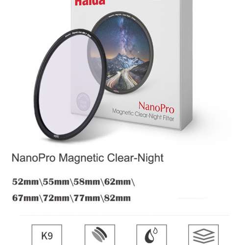Haida NanoPro Magnetic Clear Night Filter Without Adapter Ring (82mm) 磁石抗光...