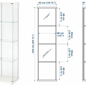 IKEA DETOLF 玻璃門貯物櫃(白色)