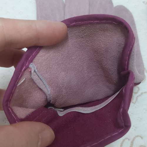 全新 紫色燒焊手套一對 燒焊手襪 勞工手套 建築手套 野營燒烤手套 耐磨 耐熱 寵物防...