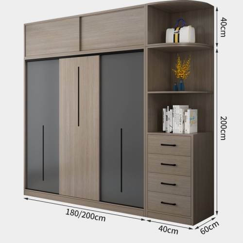 趟門衣櫃臥室收納櫃推拉門衣櫃大容量衣櫃移門衣櫃儲物櫃小戶型儲物櫃子收納大衣櫥 ...