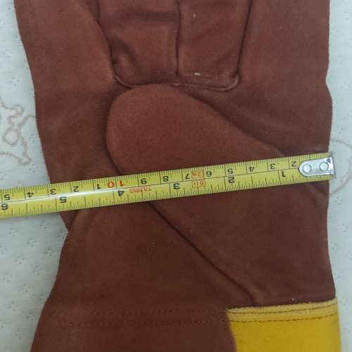 全新 深啡+黃色 / 淺啡+黃色 / 黑+黃色燒焊厚料手套各一對 勞工手套 建築手套 野營...