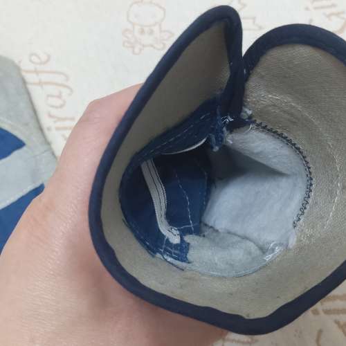 全新 灰+藍色燒焊手套一對 燒焊手襪 勞工手套 建築手套 野營燒烤手套 耐磨 耐熱 寵...