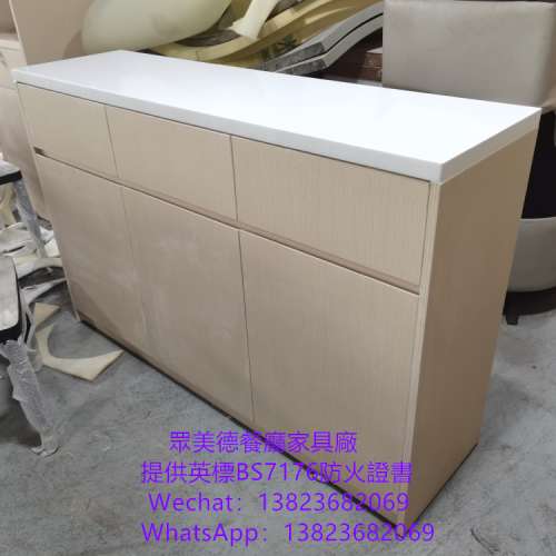 防火板茶水櫃訂製廠家,餐飲店碗碟櫃訂做,料理店自助餐廳膠板備餐櫃訂造工廠,法式意...