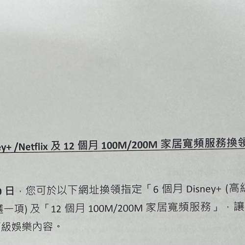 香港寬頻 12個月100m /200m寬頻 及 nexflix / Disney plus 6個月 包安裝 門市交收 ...
