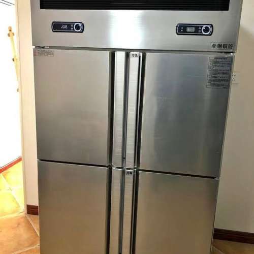 商用冷藏柜厨房冷冻保鲜柜开门唔锈钢大容量双温立式冰柜