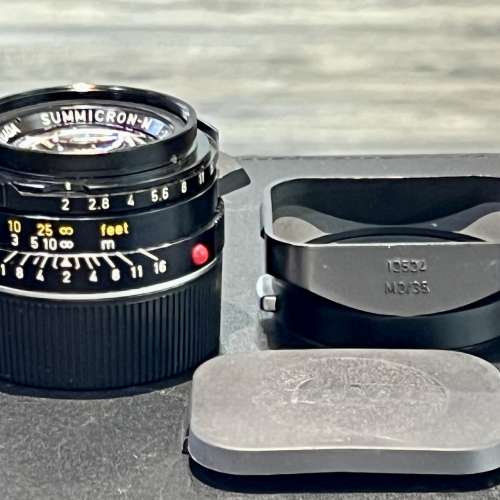 Leica Summicron-m 35mm f2 IV 7 elements tiger claw version lens with hood