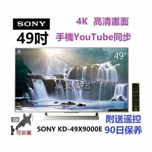 49吋 4K SMART TV SONY49X9000E 電視