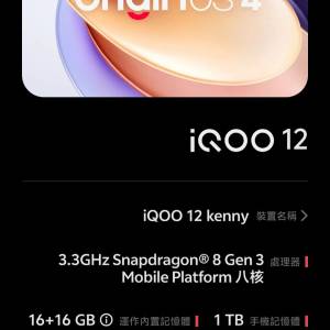 iqoo 12 黑 16+1tb