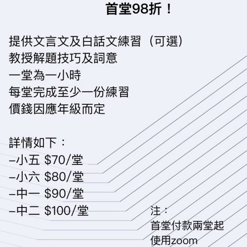 一對一線上中文閱讀補習