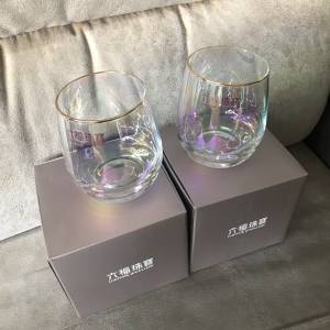 🥃 LUKFOOK Jewellery Whisky Glass 2pc Set NEW 全新 六福珠寶 炫彩玻璃杯 2件 威...