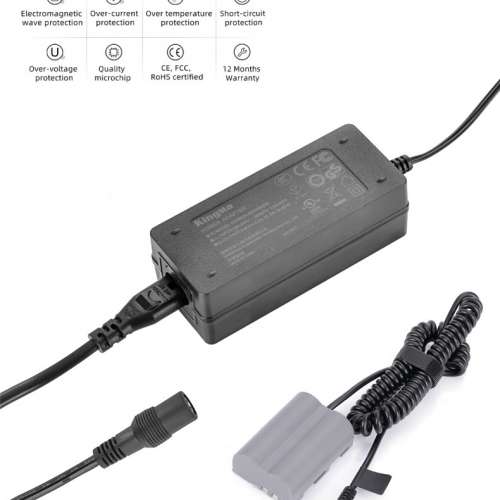 KINGMA Dummy Battery Kit With AC Power Supply Adaptor For NIKON EN-EL3 (假電池...