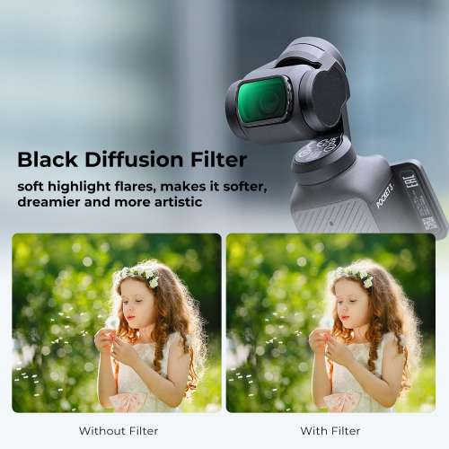 K&F Concept Magnetic Black Diffusion 1/4 Filter For DJI Osmo Pocket 3 1/4黑柔...