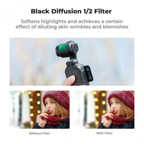 K&F Concept Magnetic Black Mist 1/2 Filter For DJI Osmo Pocket 3 磁吸1/2黑柔焦...