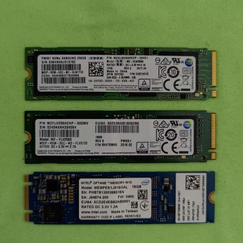 PCIe NVMe M.2 2280 SSD (Samsung,INTEL)