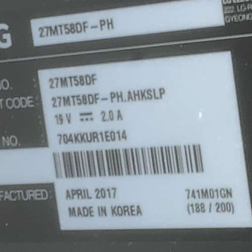 LG 27吋 27MT58DF-PH IPS 全高清 電視 電腦 两用屏幕 HK$438.00