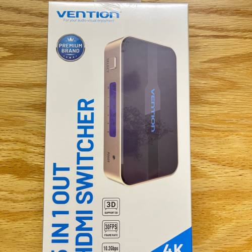 Vention HDMI Switcher 5 In 1 Out Gold 五進一出 HDMI 切換器 Switch
