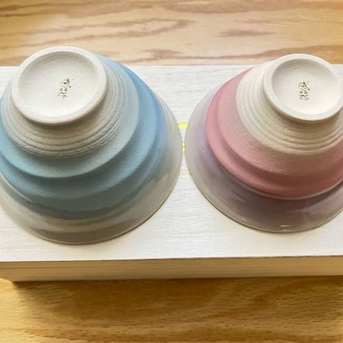 日本製 夫婦碗情侶碗1對 陶器(有田燒) 連木盒